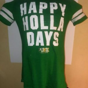 Victoria secret pink happy holiday shirt